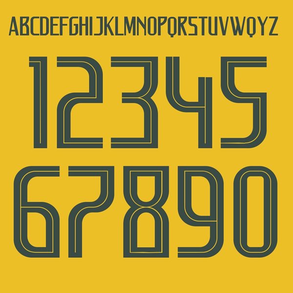 Bild von Brasilien WM 2018 STyle Buchstaben & Zahlen (Heimtrokot)