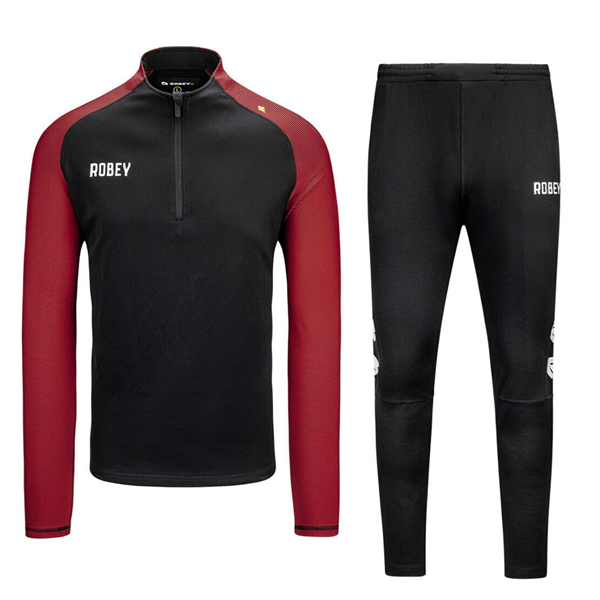 Robey - Performance Half-Zip Training Suit - Zwart/ Rood