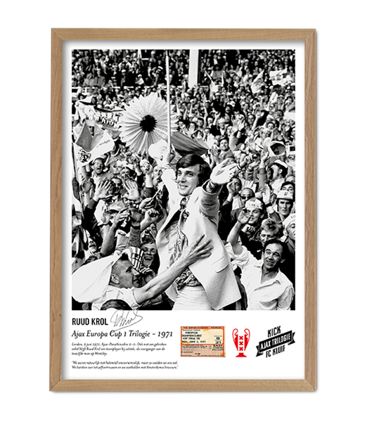FC Kluif - Ruud Krol - Ajax Trilogie 1971 (70 x 50 cm) Poster