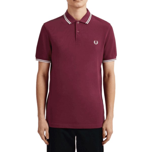 Fred Perry - Twin Tipped Polo - Port/ White
