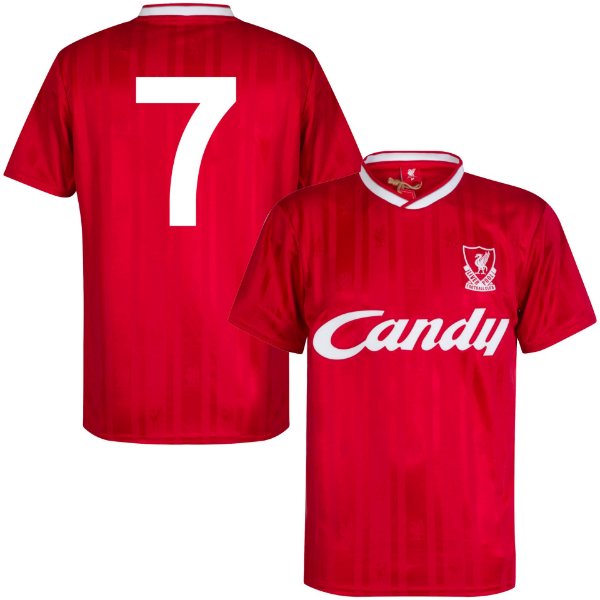 Liverpool FC Candy Retro Football Shirt 1988-1989 + No. 7 (Dalglish)