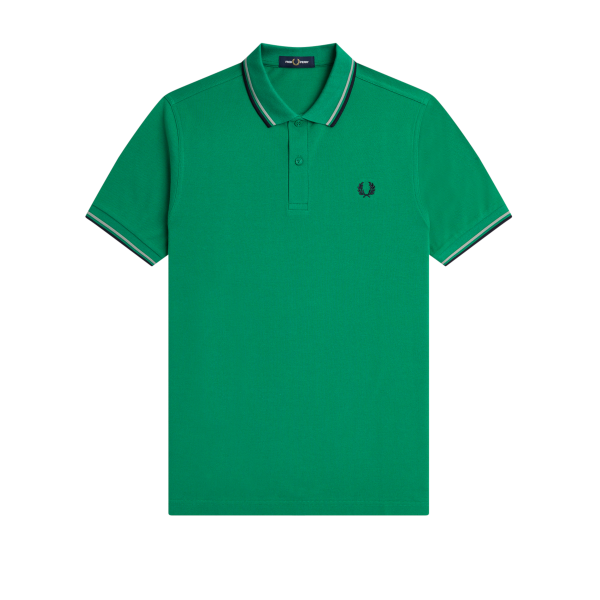 Fred Perry - Twin Tipped Polo Shirt - Green/ Seagrass/ Navy