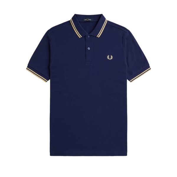 Fred Perry - Twin Tipped Poloshirt - French Navy/ Ice Cream