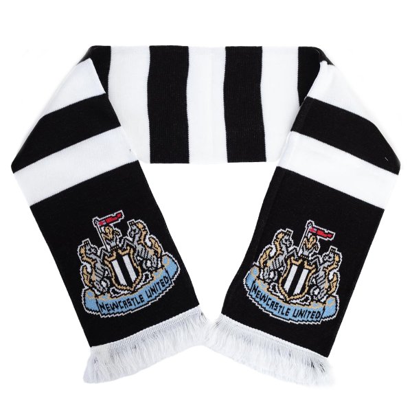 Newcastle United Retro Bar Scarf - Black/ White