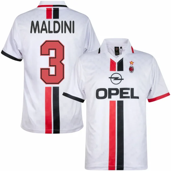 AC Milan Retro Football Shirt Away 1995-1996 + Maldini 3