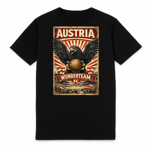 FC ELEVEN - Austria Wunderteam Heavy T-Shirt - Black